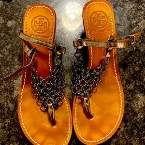 Tory Burch kitten wedge sandals